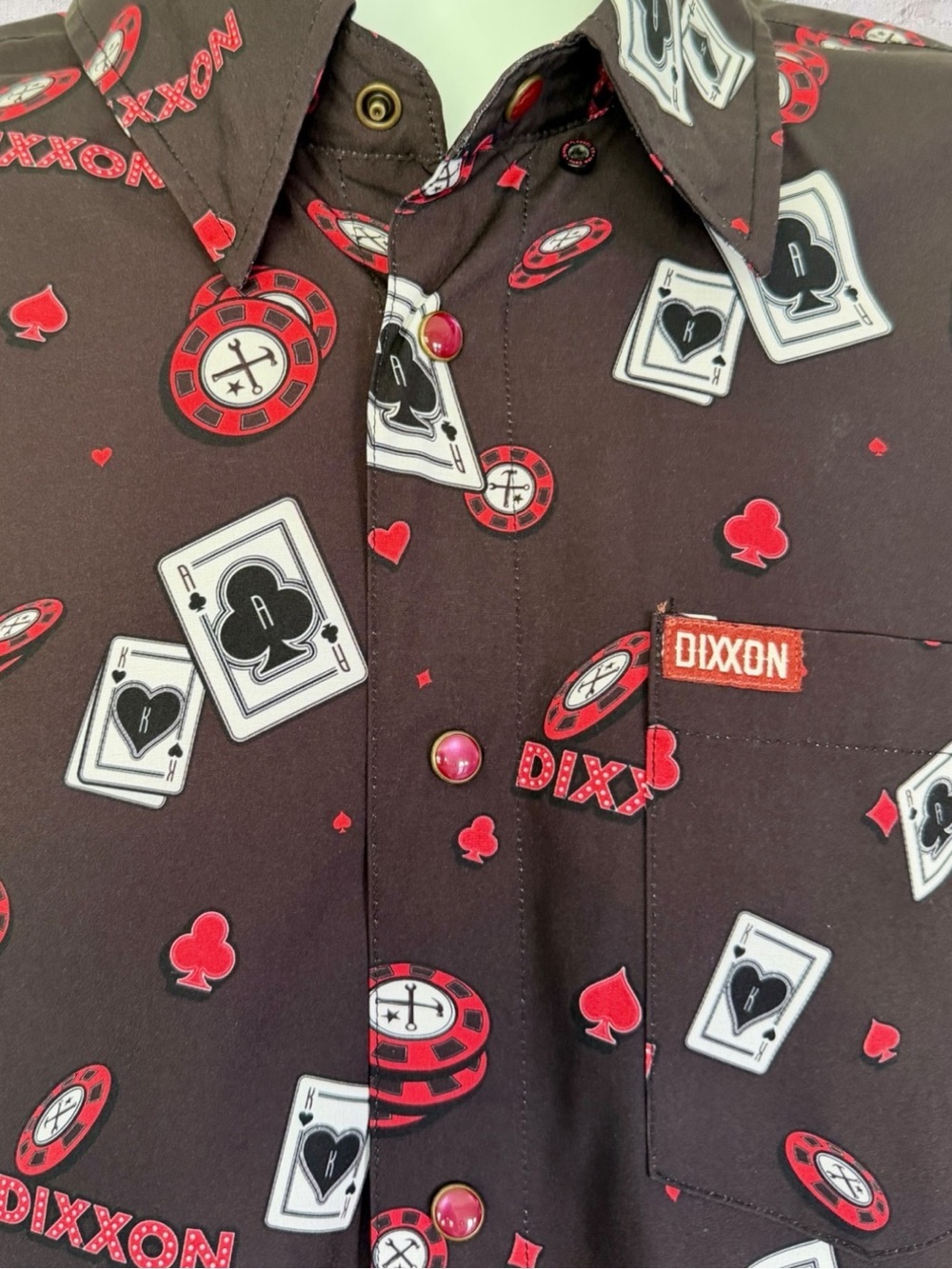 Dixxon The Hard Way Snap Front Poker Casino Party Shirt Men’s Large - Picture 10 of 15